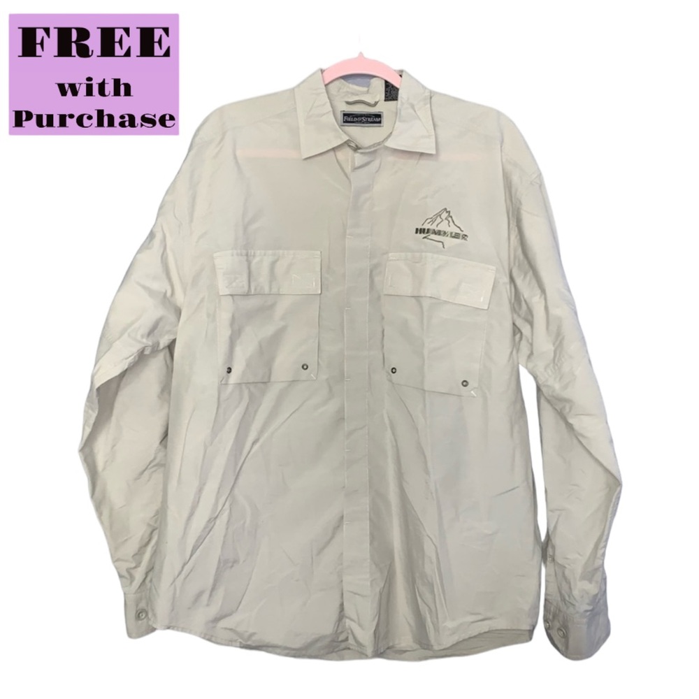 Field and Stream Hummer Embroidered Long Sleeve Shirt Size M